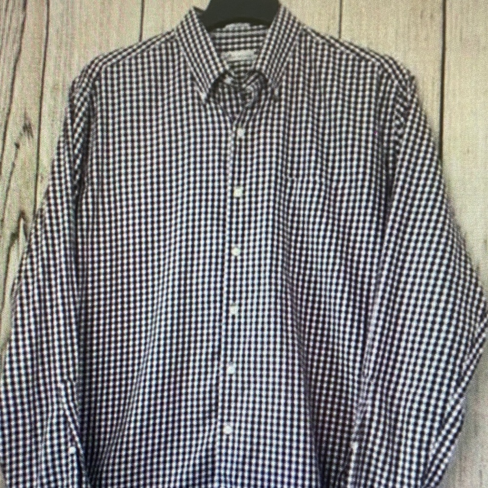 Peter Millar Black and White Checkered Shirt